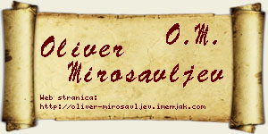 Oliver Mirosavljev vizit kartica